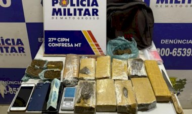PM apreende 10 tabletes de maconha e prende quatro faccionados em Confresa