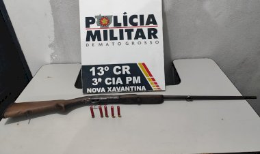 Polícia Militar apreende arma de fogo e munições durante abordagem em Nova Xavantina